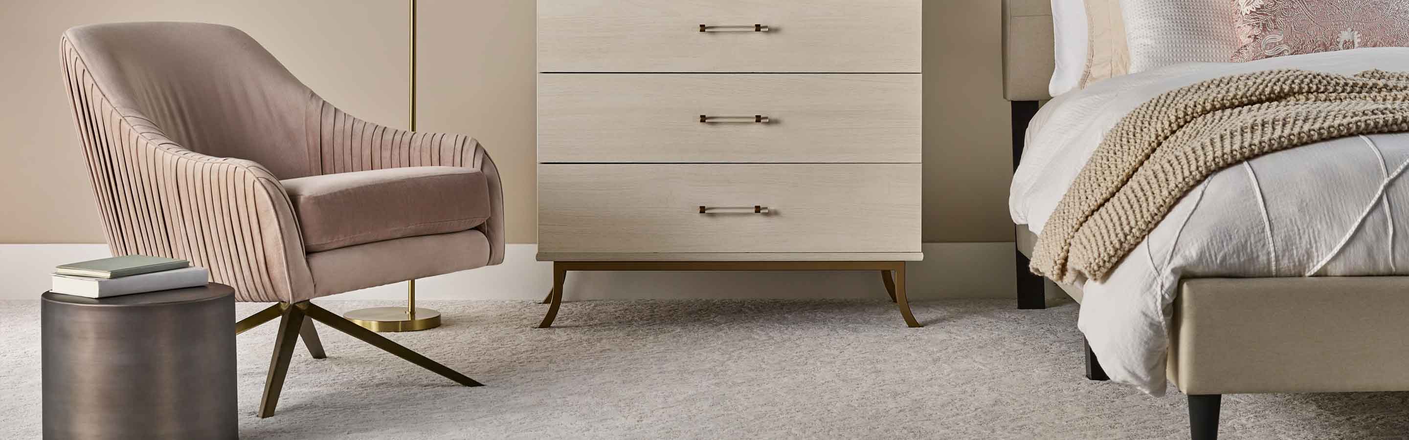 gray carpet floors in a bedroom